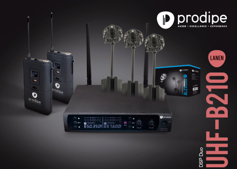 PRODIPE AL B210 DSP DUO UHF POTRÓJNY SYSTEM BEZPRZEWODOWY DO AKORDEONU