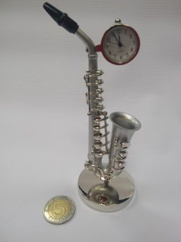 ZEBRA MUSIC MINIATURA SAKSOFONU Z ZEGARKIEM