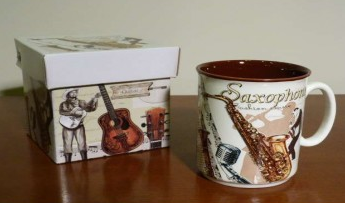 ZEBRA MUSIC PORCELANOWY KUBEK SAKSOFON