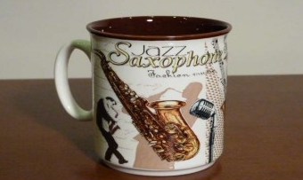 ZEBRA MUSIC PORCELANOWY KUBEK SAKSOFON