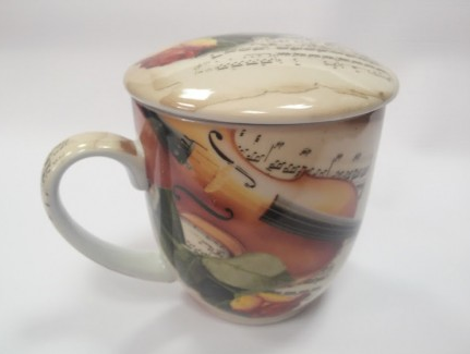 ZEBRA MUSIC PORCELANOWY KUBEK Z ZAPARZACZEM SKRZYPCE