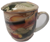 ZEBRA MUSIC PORCELANOWY KUBEK Z ZAPARZACZEM SKRZYPCE