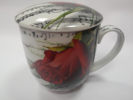 ZEBRA MUSIC PORCELANOWY KUBEK Z ZAPARZACZEM NUTY