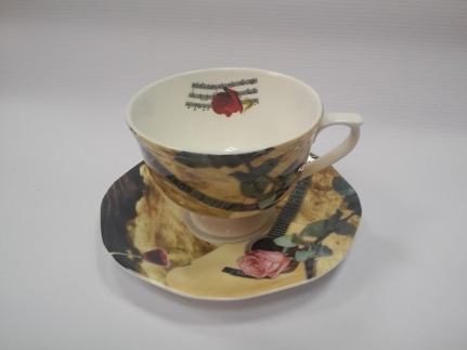 ZEBRA MUSIC PORCELANOWA FILIŻANKA Z GITARĄ