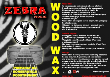 ZEBRA MUSIC WOOD WAX PREPARAT DO CZYSZCZENIA I KONSERWACJI PODSTRUNNICY 100ml