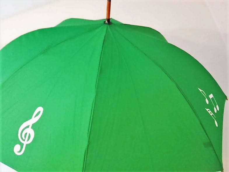 ZEBRA MUSIC PARASOL MUZYCZNY ZIELONY NUTKI KLUCZ WIOLINOWY