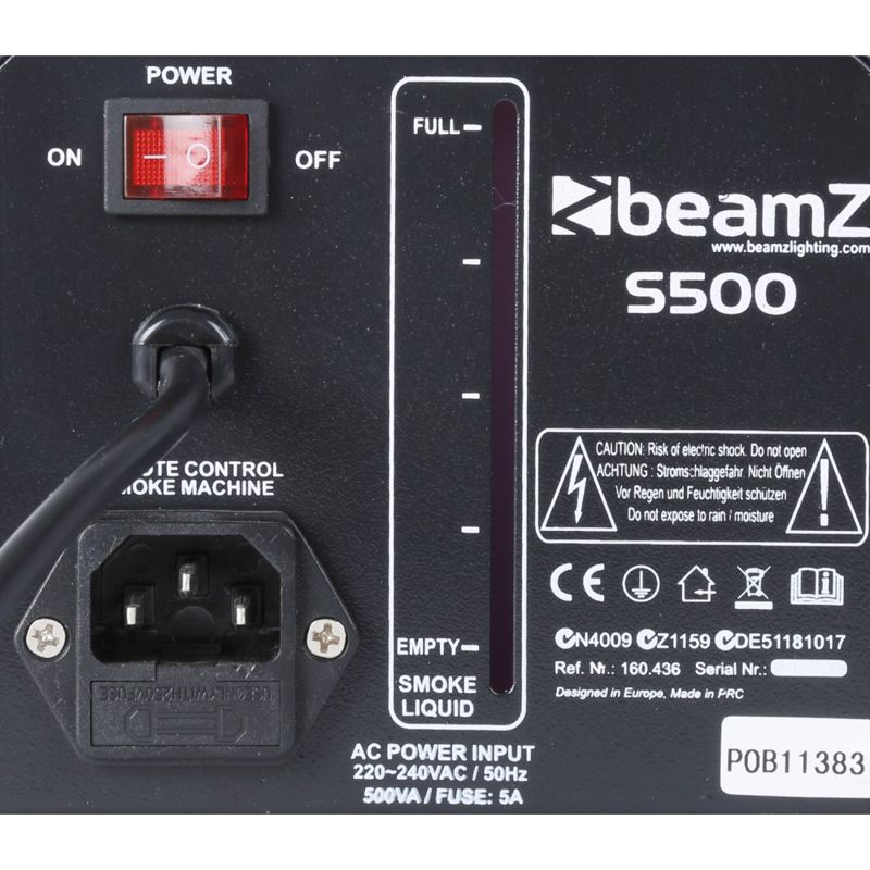 BEAMZ S500 METALOWA WYTWORNICA DYMU 500W Z PŁYNEM 160.436