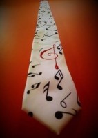 ZEBRA MUSIC KRAWAT BIAŁY Z NUTAMI