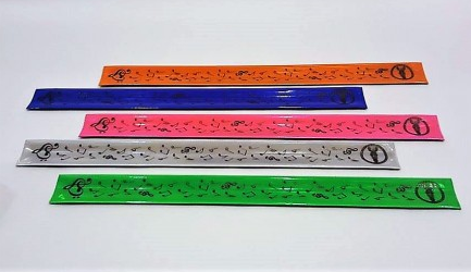 ZEBRA MUSIC SAMOZACISKOWA OPASKA ODBLASKOWA Z NUTAMI KOLOROWA