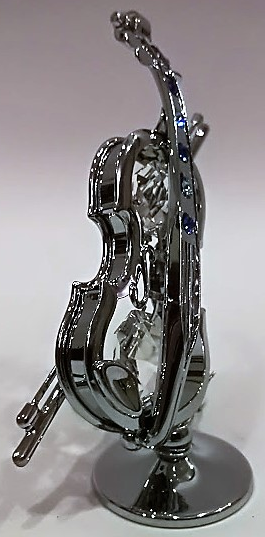 ZEBRA MUSIC MINIATUROWE SREBRNE SKRZYPCE Z KRYSZTAŁAMI SWAROVSKIEGO 0346