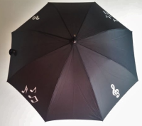 ZEBRA MUSIC PARASOL MUZYCZNY Z RĄCZKĄ Z EKO-SKÓRY KLUCZ WIOLINOWY