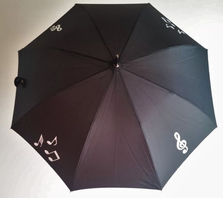 ZEBRA MUSIC PARASOL MUZYCZNY Z RĄCZKĄ Z EKO-SKÓRY KLUCZ WIOLINOWY