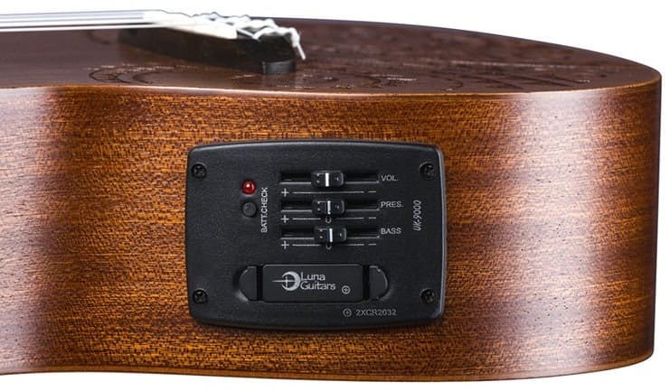 LUNA UKE TEC MAH TATTOO UKULELE ELEKTRYCZNE KONCERTOWE