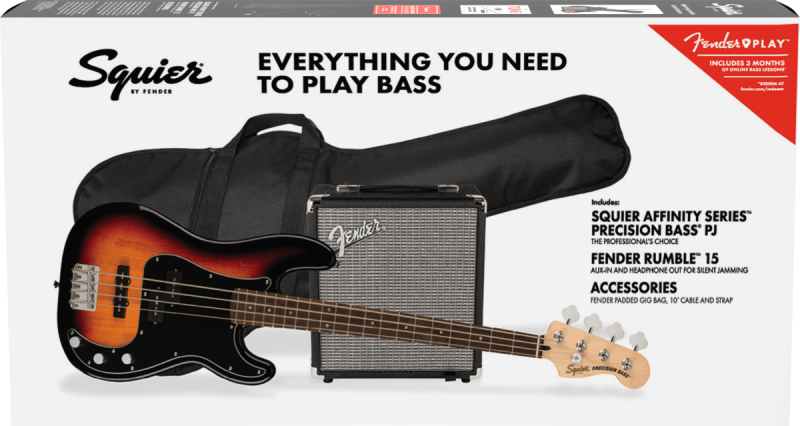 SQUIER AFFINITY PRECISION BASS PJ LRL 3TS PACK 037-2980-600