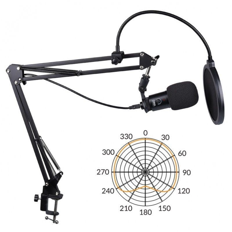 DNA CM USB KIT MIKROFON POJEMNOŚCIOWY USB ZESTAW RAMIĘ POP FILTR KABEL