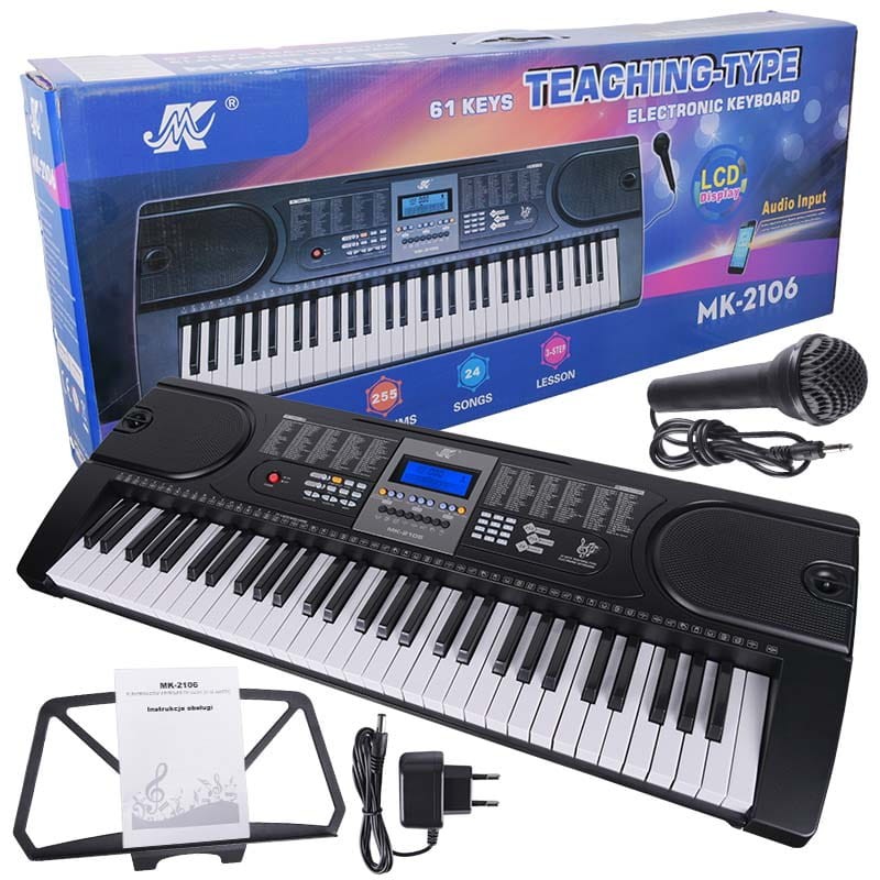 MK 2106 KEYBOARD KLAWISZE ORGANY DLA DZIECI DO NAUKI GRY USB MP3 MIKROFON