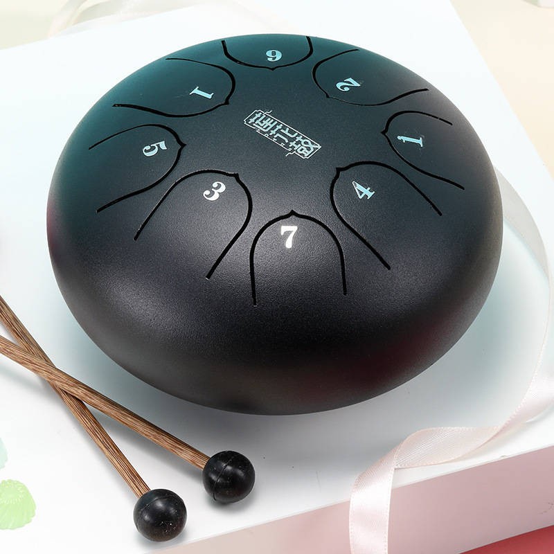 HLURU TC8-6-INKBLACK TONGUE DRUM LOTUS