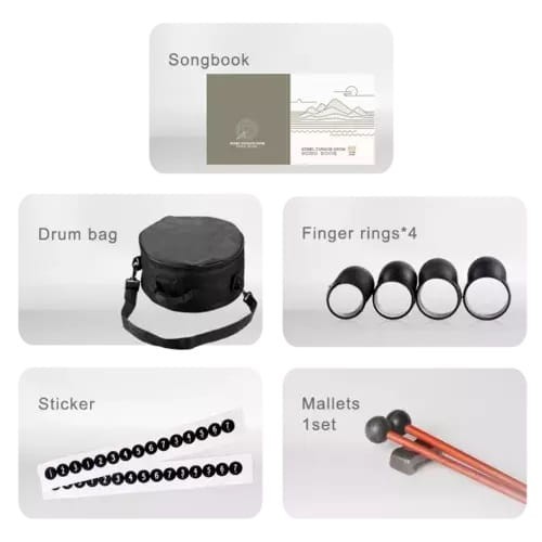 HLURU THL13-12-INKBLACK TONGUE DRUM LOTUS