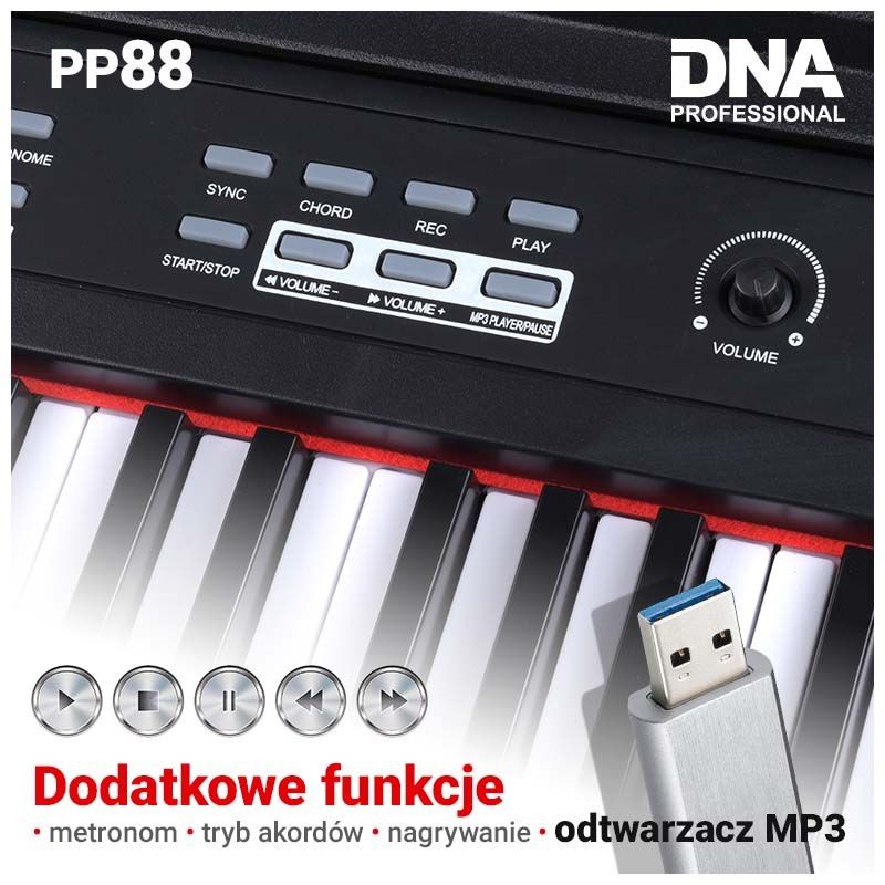 DNA PP 88 PIANINO CYFROWE PEŁNOWYMIAROWE KEYBOARD