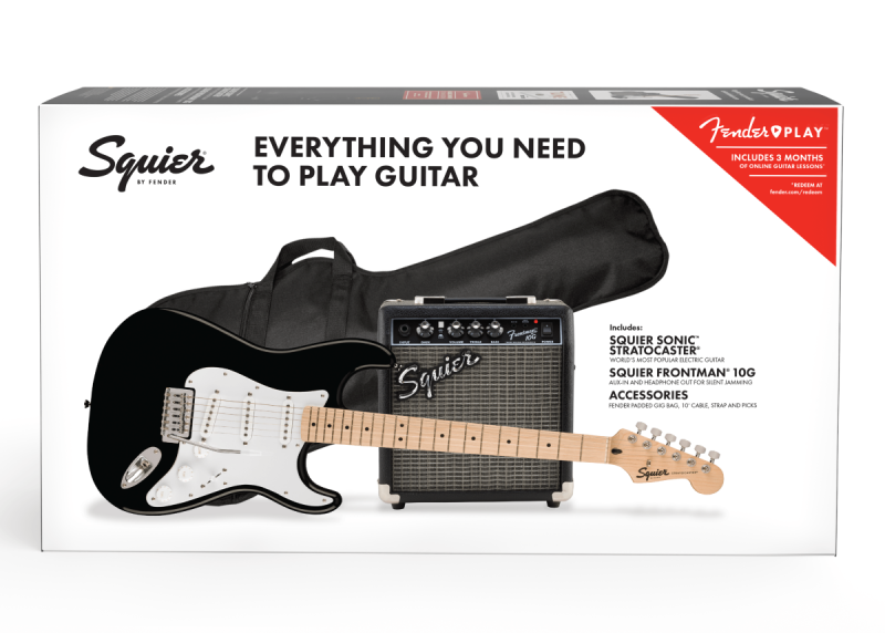 SQUIER SONIC STRATOCASTER BLK PACK 037-1720-606