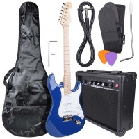 NN EG SET BLU ZESTAW GITAROWY GITARA ELEKTRYCZNA STRAT NIEBIESKA