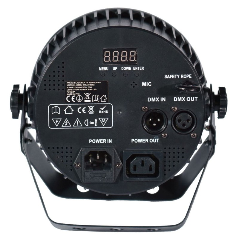 LIGHT4ME BLACK PAR 7X10W RGBWA LED MOCNY LEKKI