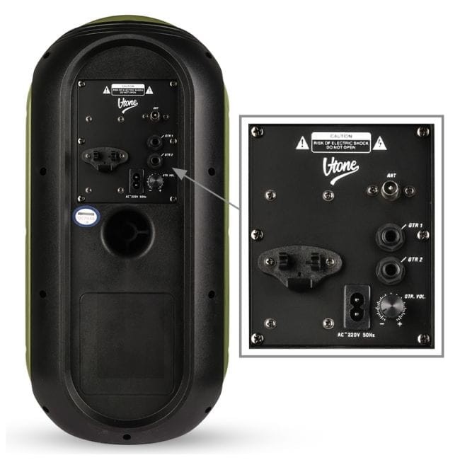 V-TONE beFree BEZPRZEWODOWY GŁOŚNIK PRZENOŚNY KOLUMNA Z MIKROFONEM AKUMULATOR BT USB SD LED