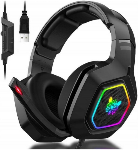 ONIKUMA K10 SŁUCHAWKI GAMINGOWE DLA GRACZY RGB LED Z MIKROFONEM