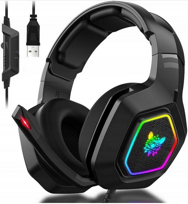 ONIKUMA K10 SŁUCHAWKI GAMINGOWE DLA GRACZY RGB LED Z MIKROFONEM