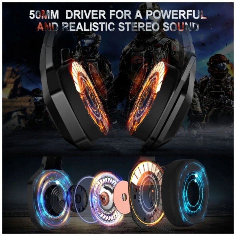 ONIKUMA K10 SŁUCHAWKI GAMINGOWE DLA GRACZY RGB LED Z MIKROFONEM