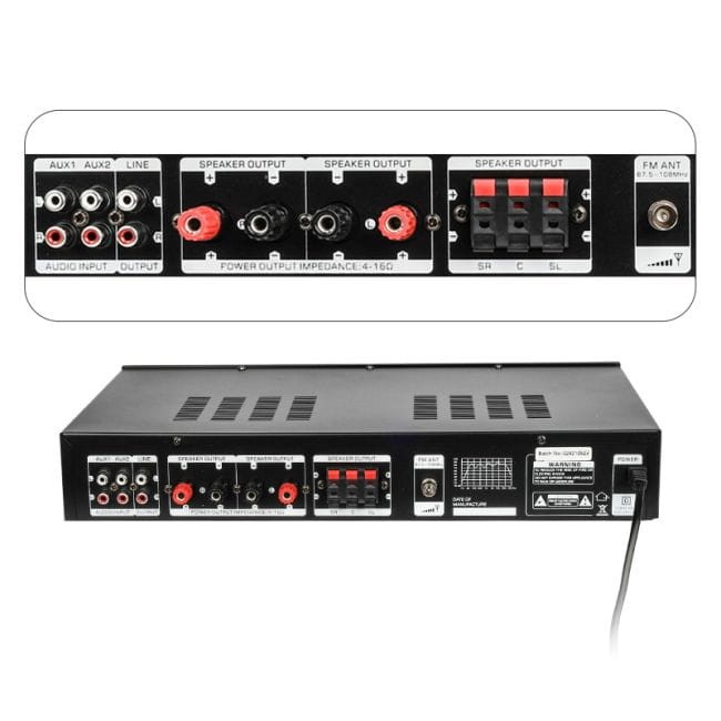 DNA AMPLI 5.0 WZMACNIACZ DŹWIĘKU STEREO HIFI USB SD FM AUX PILOT