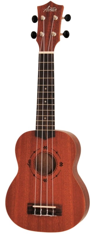 AOSTIN SAPELE UKULELE SOPRANOWE ZESTAW