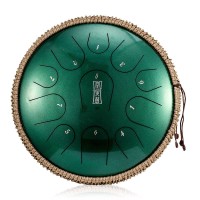HLURU TBP11-14-JEWELGREEN TONGUE DRUM 11 TON 14 HANDPAN ZIELONY