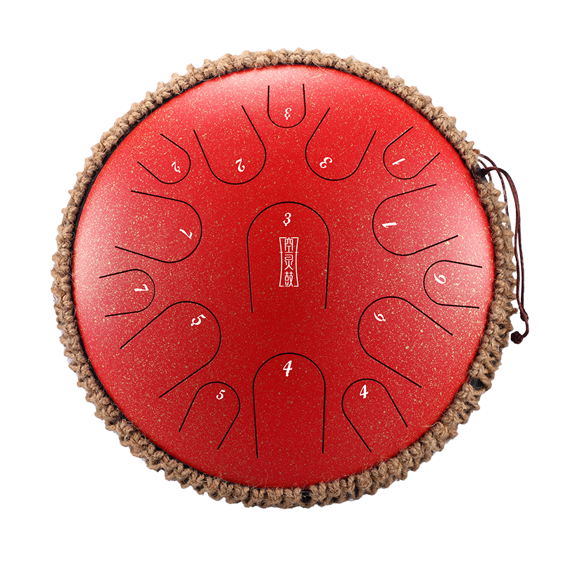 HLURU TB15-14-GALAXYRED TONGUE DRUM 15 TON 14 HANDPAN CZERWONY