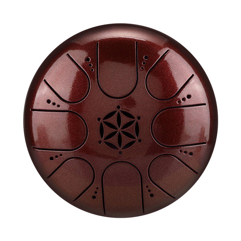 HLURU TCT8-5-VERMILION LOTUS 8 TON 5 TONGUE DRUM HANDPAN