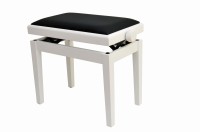 AMBRA PB-4 BIAŁA ŁAWA DO PIANINA DREWNIANA DĘBOWA REGULOWANA
