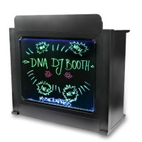 DNA DJ BOOTH BK CZARNY STÓŁ STANOWISKO DJ PODŚWIETLANA TABLICA LED RGB DŁUGOPISY POKROWIEC