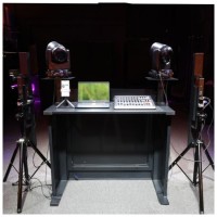 DNA DJ BOOTH BK CZARNY STÓŁ STANOWISKO DJ PODŚWIETLANA TABLICA LED RGB DŁUGOPISY POKROWIEC