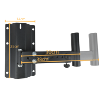 DNA BOX WALL GŁOŚNIKOWY STATYW ŚCIENNY ZESTAW 2 SZT CZARNY STABILNY WYTRZYMAŁY 30KG HAK