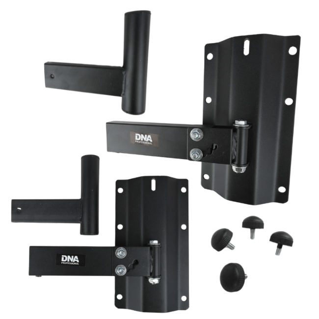 DNA BOX WALL GŁOŚNIKOWY STATYW ŚCIENNY ZESTAW 2 SZT CZARNY STABILNY WYTRZYMAŁY 30KG HAK