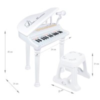 NN PIANINO KASIA WH BIAŁE KEYBOARD KLAWISZE ORGANY FORTEPIAN Z MIKROFONEM DLA DZIECI