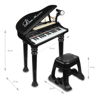 NN PIANINO KASIA BK CZARNE KEYBOARD KLAWISZE ORGANY FORTEPIAN Z MIKROFONEM DLA DZIECI