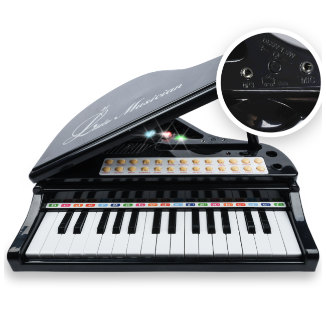 NN PIANINO KASIA BK CZARNE KEYBOARD KLAWISZE ORGANY FORTEPIAN Z MIKROFONEM DLA DZIECI