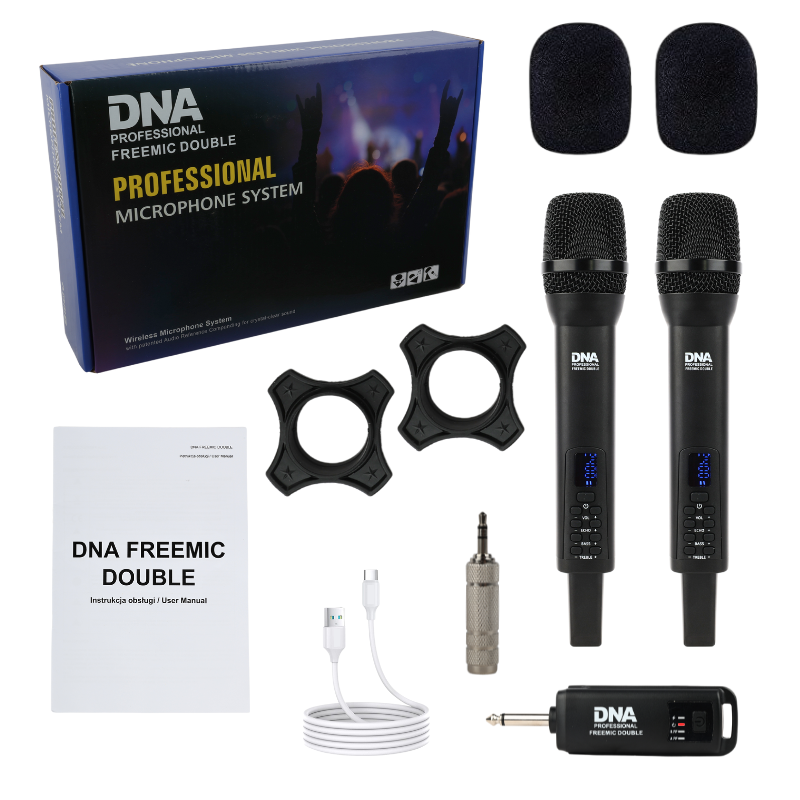 DNA FREEMIC DOUBLE MIKROFONY BEZPRZEWODOWE ZESTAW