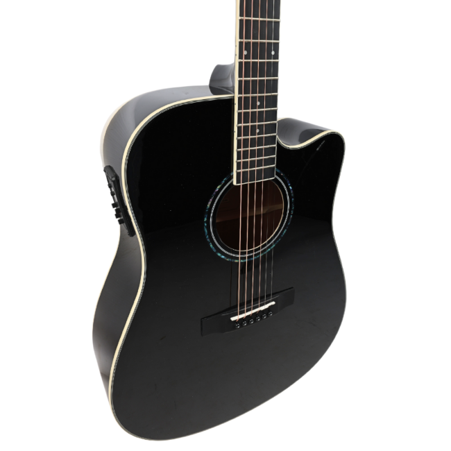 V-TONE VEAG1 CE BK GITARA ELEKTROAKUSTYCZNA 4/4 DREADNOUGHT CUTAWAY CZARNA
