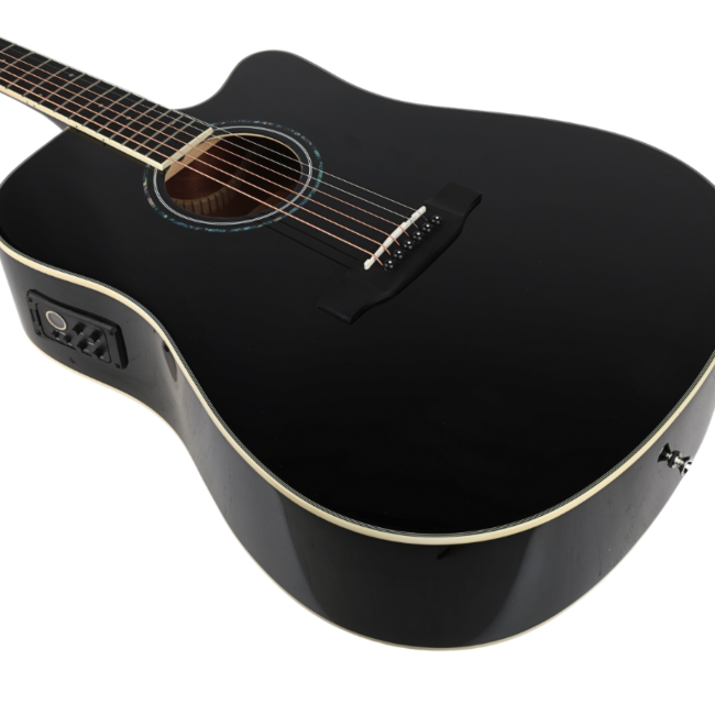 V-TONE VEAG1 CE BK GITARA ELEKTROAKUSTYCZNA 4/4 DREADNOUGHT CUTAWAY CZARNA