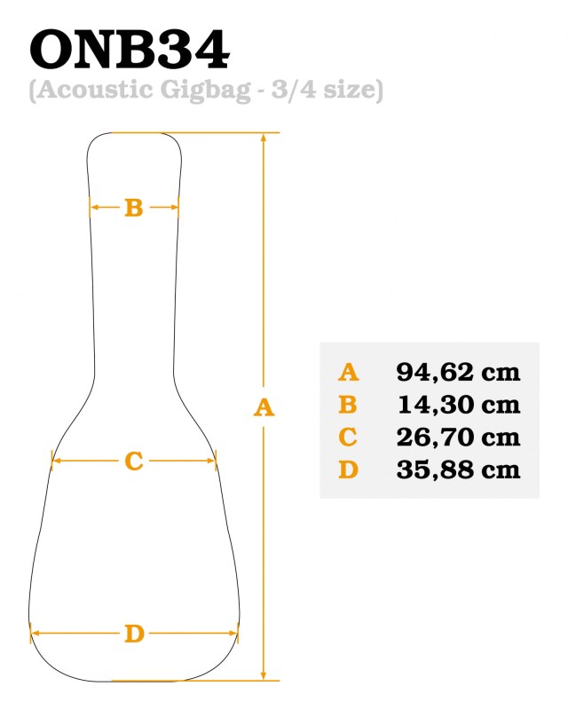 ORTEGA ONB34 POKROWIEC DO GITARY KLASYCZNEJ 3/4 OCIEPLANY