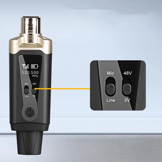 DNA WXLR1 BEZPRZEWODOWY SYSTEM TRANSMISJI AUDIO UHF NADAJNIK ODBIORNIK USB-C +48V PHANTOM ADAPTERY ZESTAW