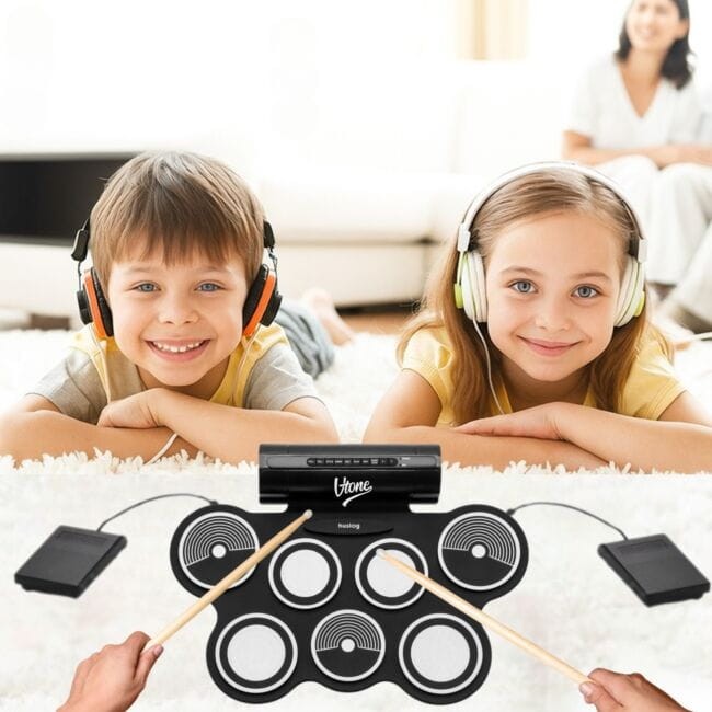 V-TONE RD7 PERKUSJA ELEKTRONICZNA ZWIJANA USB-C AUX 7 PADÓW PEDAŁY GŁOŚNIKI PAŁECZKI ZESTAW