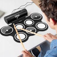 V-TONE RD7 PERKUSJA ELEKTRONICZNA ZWIJANA USB-C AUX 7 PADÓW PEDAŁY GŁOŚNIKI PAŁECZKI ZESTAW